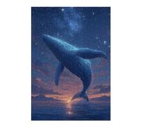 Rompecabezas 38x26cm/1000pcsS para Adolescentes Whale Breaching at Sunset Rompecabezas para Adultos Juego Práctico Carrera De Velocidad De Manos Ayuda A Ejercitar El Cerebro 38x26cm/1000pcsS