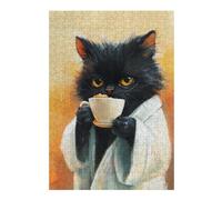 Rompecabezas 38x26cm/1000pcsS para Adultos Cute Cat Drinking Tea Rompecabezas para Adultos Juguete Decoración De Pared Regalos para Mujeres Gran Regalo para Juegos 38x26cm/1000pcsS