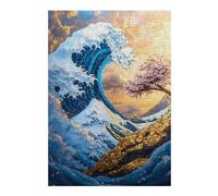 Rompecabezas 38x26cm/1000pcsS para Adultos Ocean Wave Mountain Sakura Rompecabezas Juguetes Antiestrés Desafío Difícil para Cumpleaños, Navidad 38x26cm/1000pcsS