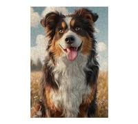 Rompecabezas 38x26cm/1000pcsS para Adultos Tri-Color Australian Shepherd in Field Rompecabezas para Adultos Juguete Decoración De Pared Regalos para Mujeres Gran Regalo para Juegos 38x26cm/1000pcsS