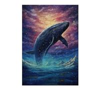 Rompecabezas 38x26cm/1000pcsS para Adultos Whale Breaching Fantasy Scene Rompecabezas Juguetes Antiestrés Desafío Difícil para Cumpleaños, Navidad 38x26cm/1000pcsS