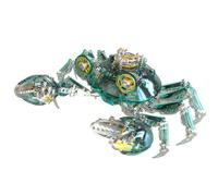 Rompecabezas 3D de cangrejo de metal, rompecabezas de metal con escultura de animales Steampunk 3D con luz, kit de modelo de montaje colorido para construir, escritorio y regalo coleccionable para