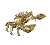 Rompecabezas 3D de cangrejo de metal, rompecabezas de metal con escultura de animales Steampunk 3D con luz, kit de modelo de montaje colorido para construir, escritorio y regalo coleccionable para