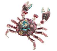 Rompecabezas 3D de cangrejo de metal, rompecabezas de metal con escultura de animales Steampunk 3D con luz, kit de modelo de montaje colorido para construir, escritorio y regalo coleccionable para