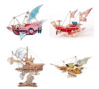 Rompecabezas 3D de madera, kit de modelo de montaje de nave espacial de fantasía, ideal para regalo de nave, decoración para adolescentes y adultos (versión combinada)