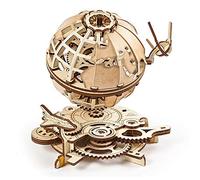 Rompecabezas 3D de Madera UGEARS Globe - Kit de construcción de Madera giratoria para Regalo del día del Padre - Globo mecánico con el Transbordador y el Sputnik - Kits de Modelo autoensamblaje