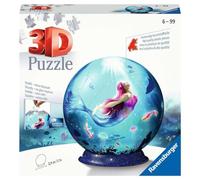 Rompecabezas 3D Ravensburger 11250, Bola de Rompecabezas Charming Mermaids, | 72 piezas, dificultad 2/5, diámetro: aprox. 12,9 cm, sin pegamento