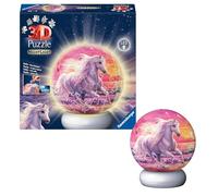 Rompecabezas 3D Ravensburger con Caballos en la Playa, Rompecabezas 3D para niños a Partir de 6 años,