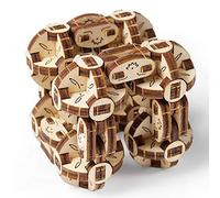 Rompecabezas 3D Ugears Flexi-Cubus 2.0 - Kits de construcción de Modelos mecánicos para Adultos - Rompecabezas de Madera 3D - Kit de construcción de Madera para el Día del Padre - 144 Piezas