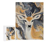 Rompecabezas 500 PCS Abstract Deer Painting Art-2 Rompecabezas para Adultos Desafío Educativo De Ensamblaje De Patrones De Rompecabezas Regalos De Cumpleaños Y Únicos 500 PCS