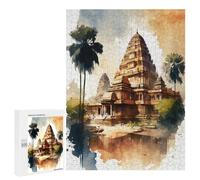 Rompecabezas 500 PCS Angkor Wat Watercolor Rompecabezas para Adultos Juguete Decoración De Pared Regalo De Cumpleaños Oferta como Regalos para Toda La Familia 500 PCS