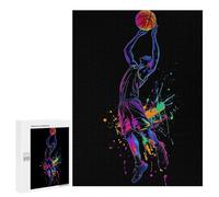 Rompecabezas 500 PCS Basketball Player Silhouette Rompecabezas para Adultos Juguete Decoración De Pared Patrón De Ensamblaje Oferta como Regalos para Toda La Familia 500 PCS