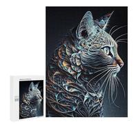 Rompecabezas 500 PCS Cat Contemporary Art Rompecabezas para Adultos Juguete Decoración De Pared Patrón De Ensamblaje Oferta como Regalos para Toda La Familia 500 PCS