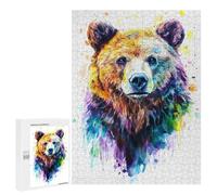 Rompecabezas 500 PCS Colorful Bear Watercolor Rompecabezas para Adultos Juguete Decoración De Pared Patrón De Ensamblaje Oferta como Regalos para Toda La Familia 500 PCS