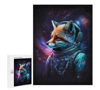 Rompecabezas 500 PCS Cosmic Fox Astronaut Art Print-7 Rompecabezas para Adultos Regalo De Cumpleaños Rompecabezas Difícil Y Desafiante Regalos De Juegos Desafiantes 500 PCS