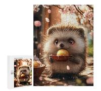 Rompecabezas 500 PCS Cute Hedgehog with Golden Treat Rompecabezas para Adultos Juguete Decoración De Pared Patrón De Ensamblaje Oferta como Regalos para Toda La Familia 500 PCS