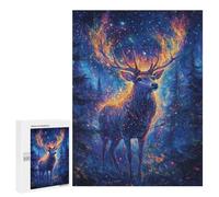 Rompecabezas 500 PCS Enchanted Forest Deer Art Print Rompecabezas para Adultos Mejora La Memoria Interacción Entre Padres E Hijos Juegos De Ingenio para La Familia 500 PCS