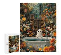 Rompecabezas 500 PCS Floral Ghost Bathtube Rompecabezas para Adultos Juguete Decoración De Pared Patrón De Ensamblaje Oferta como Regalos para Toda La Familia 500 PCS