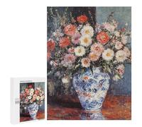 Rompecabezas 500 PCS Flowers in Blue and White Vase Rompecabezas para Adultos Que Mejoran La Memoria. Un Reto para Completar Cumpleaños 500 PCS