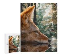 Rompecabezas 500 PCS Fox Butterfly Reflection Rompecabezas para Adultos Juguete Decoración De Pared Patrón De Ensamblaje Oferta como Regalos para Toda La Familia 500 PCS