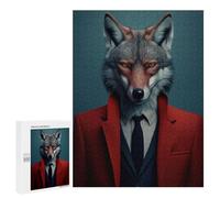 Rompecabezas 500 PCS Fox in A Red Suit Rompecabezas para Adultos Juguete Decoración De Pared Regalo De Cumpleaños Oferta como Regalos para Toda La Familia 500 PCS