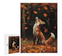 Rompecabezas 500 PCS Fox in Autumn Forest Rompecabezas para Adultos Juguete Decoración De Pared Patrón De Ensamblaje Oferta como Regalos para Toda La Familia 500 PCS