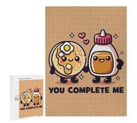 Rompecabezas 500 PCS Funny Couple, You Complete Me - Cute Pancakes & Syrup Rompecabezas para Adultos Regalo De Cumpleaños Rompecabezas Difícil Y Desafiante Regalos De Juegos Desafiantes 500 PCS