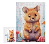 Rompecabezas 500 PCS Golden Hamster in Flowers -2 Rompecabezas para Adultos Juguete Decoración De Pared Regalo De Cumpleaños Oferta como Regalos para Toda La Familia 500 PCS