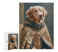 Rompecabezas 500 PCS Golden Retriever in Royal Attire Rompecabezas para Adolescentes Juegos Relajantes Desafío Difícil Cumpleaños Y Navidad 500 PCS