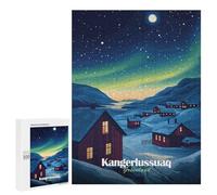 Rompecabezas 500 PCS Greenland Village Night Rompecabezas para Adultos Juguete Decoración De Pared Patrón De Ensamblaje Oferta como Regalos para Toda La Familia 500 PCS