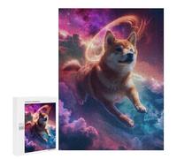 Rompecabezas 500 PCS Holy Shiba Inu in The Sky Rompecabezas para Adultos Juguete Decoración De Pared Regalo De Cumpleaños Oferta como Regalos para Toda La Familia 500 PCS