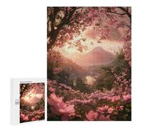 Rompecabezas 500 PCS Japan Mount Fuji Sakura Rompecabezas para Adultos Juguete Decoración De Pared Regalo De Cumpleaños Oferta como Regalos para Toda La Familia 500 PCS