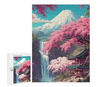 Rompecabezas 500 PCS Japanese Garden with Cherry Blossoms Rompecabezas para Adolescentes Que Mejoran La Memoria Juegos Familiares De Ingenio Difíciles Y Desafiantes 500 PCS