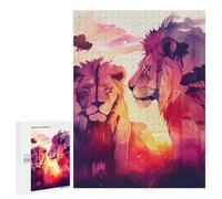 Rompecabezas 500 PCS Lions in Love The King Rompecabezas para Adultos Juguete Decoración De Pared Regalo De Cumpleaños Oferta como Regalos para Toda La Familia 500 PCS