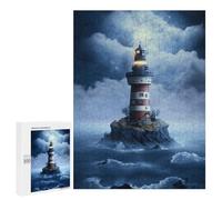 Rompecabezas 500 PCS Lonely Lighthouse in Stormy Seas Rompecabezas para Adultos Juguete Decoración De Pared Patrón De Ensamblaje Oferta como Regalos para Toda La Familia 500 PCS