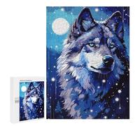 Rompecabezas 500 PCS Moon Wolf Retro Pixel Art Rompecabezas para Adultos Juguete Decoración De Pared Regalo De Cumpleaños Oferta como Regalos para Toda La Familia 500 PCS