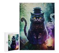Rompecabezas 500 PCS Mystic Forest Cat Rompecabezas para Adultos Juguete Decoración De Pared Patrón De Ensamblaje Oferta como Regalos para Toda La Familia 500 PCS