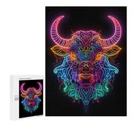 Rompecabezas 500 PCS Neon Yak Animal Rompecabezas para Adultos Juguete Decoración De Pared Patrón De Ensamblaje Oferta como Regalos para Toda La Familia 500 PCS