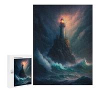 Rompecabezas 500 PCS para Adolescentes A Lighthouse in A Storm V6 Rompecabezas para Adultos Juguetes DIY para La Diversión Familiar Ayuda A Ejercitar El Cerebro 500 PCS