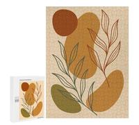 Rompecabezas 500 PCS para Adolescentes Abstract Floral Art with Earth Tones Rompecabezas DIY Juguetes Una Obra De Arte como Regalo para Toda La Familia 500 PCS