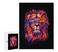 Rompecabezas 500 PCS para Adolescentes Abstract King Lion Rompecabezas Juego De Ingenio Aliviador De Estrés Desafiante para Completar 500 PCS