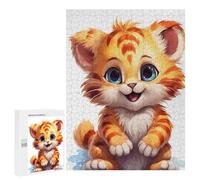 Rompecabezas 500 PCS para Adolescentes Adorable Baby Tiger Illustration Rompecabezas para Adultos Juego Práctico Pero Divertido Y Humorístico Regalo De Cumpleaños, Regalos, 500 PCS