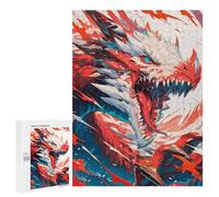 Rompecabezas 500 PCS para Adolescentes Angry Anime Dragon Rompecabezas Juegos Familiares Ensamblaje De Patrones Cumpleaños Y Navidad 500 PCS