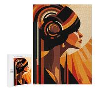 Rompecabezas 500 PCS para Adolescentes Art Deco Woman Rompecabezas para Adultos Juegos Familiares Carrera De Velocidad De Manos para Cumpleaños, Navidad 500 PCS