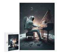 Rompecabezas 500 PCS para Adolescentes Astronaut Playing Piano in Space Rompecabezas para Adultos Juguete Decoración De Pared Difícil Difícil Desafiante De Completar 500 PCS