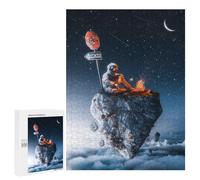 Rompecabezas 500 PCS para Adolescentes Astronaut Roasting Marshmallows on A Floating Rock Rompecabezas para Adultos Juego Familiar Decoración del Hogar para Cumpleaños, Navidad 500 PCS