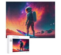 Rompecabezas 500 PCS para Adolescentes Astronaut Surfing in Space Rompecabezas para Adultos Juego De Ingenio Análisis Y Lógica 500 PCS