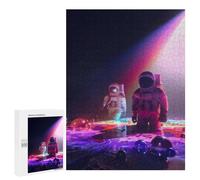 Rompecabezas 500 PCS para Adolescentes Astronauts in Colorful Space Rompecabezas para Adultos Juguete Decoración De Pared Difícil Difícil Desafiante De Completar 500 PCS