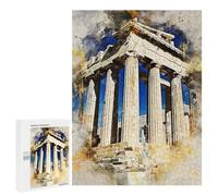 Rompecabezas 500 PCS para Adolescentes Athens in Watercolor Rompecabezas para Adultos Juguete Decoración De Pared Difícil Difícil Desafiante De Completar 500 PCS