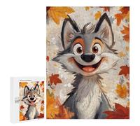 Rompecabezas 500 PCS para Adolescentes Autumn Wolf Art Rompecabezas para Adultos Juego Familiar Decoración del Hogar para Cumpleaños, Navidad 500 PCS